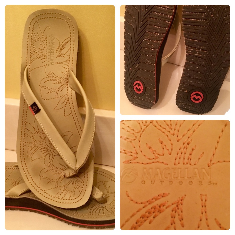 Only wore a few times - Magellan Beige Flip Flops